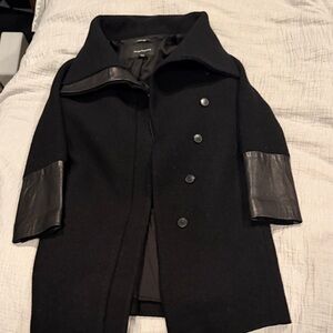 Club Monaco Black Wool Coat Halli